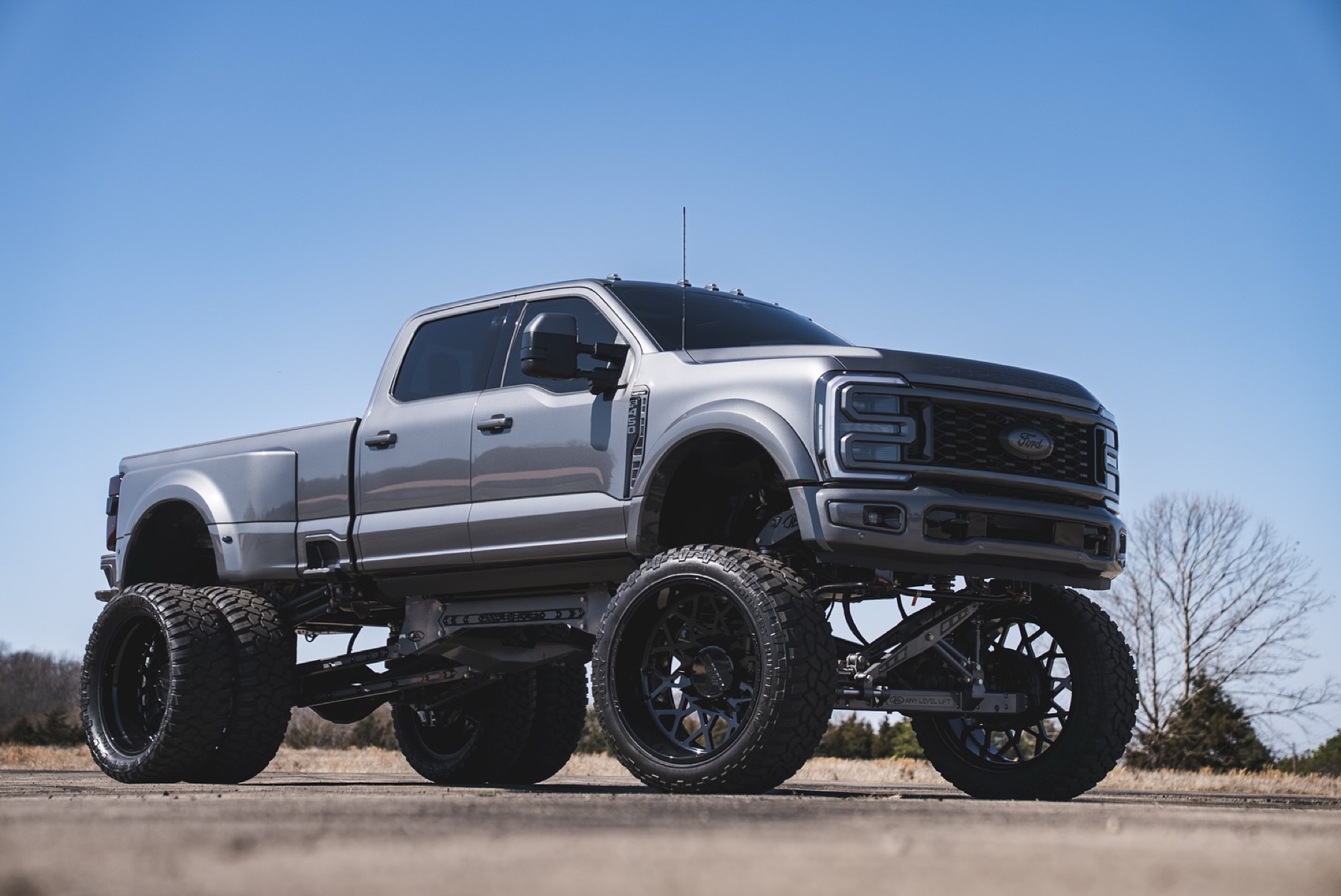 Gray Ford F-450 AnyLevel build by APG Customs
